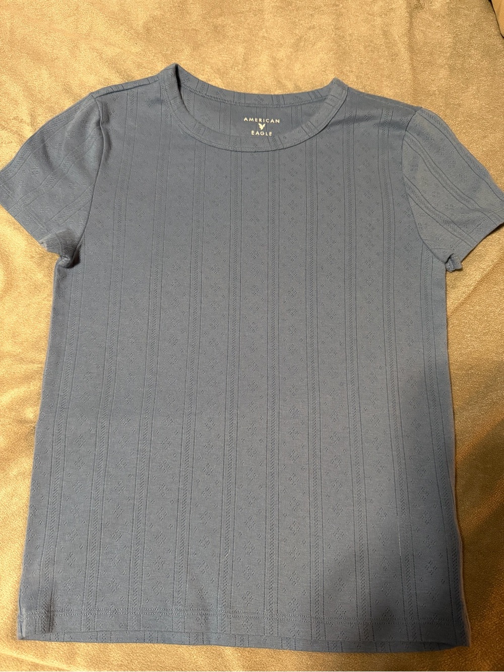 American Eagle Outfitters Women’s Blue Short Sleeve Knit Tee
